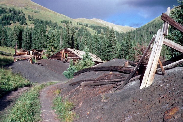Abandoned graphite mine Quartz Creek CO 