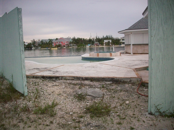 Abandoned Homesite Nassau Bahamas Someone cleans the pool and parties there 