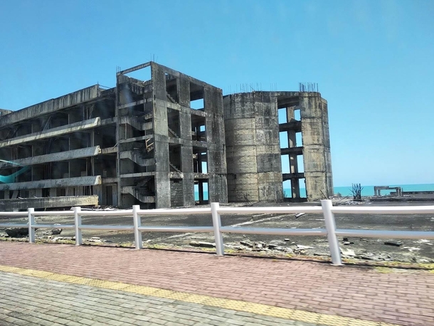 Abandoned hotel in front of a beach in Brazil Natal RN
