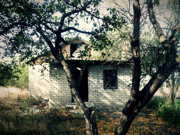 Abandoned house in Ukrainian countryside