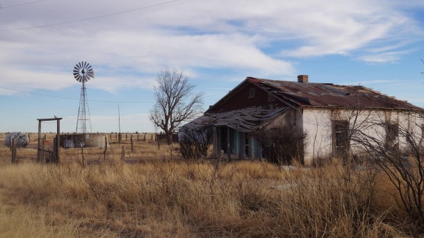 Abandoned house near Marfa TX Closest thing to a ghost town Ive ever seen 