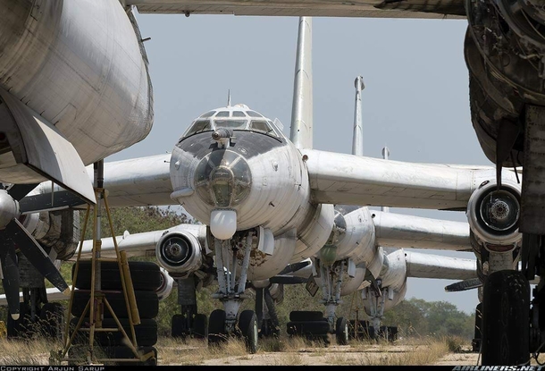Abandoned Indian Navy Tupolev Tu-s at boneyard at INS Rajali
