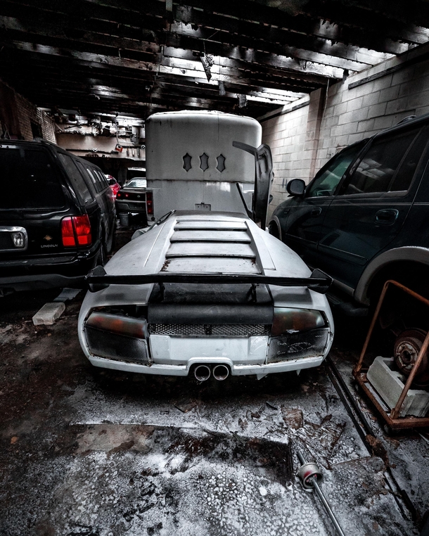 Abandoned Lamborghini Kit Car Left to Rot Inside a Decaying Warehouse 