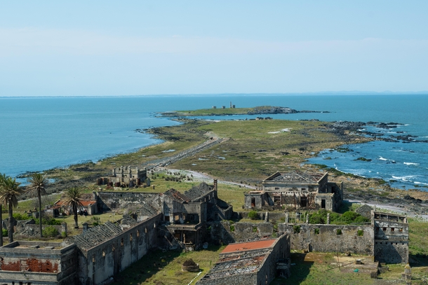 Abandoned lazaretto and prison facility on an island Rio de la Plata Uruguay 