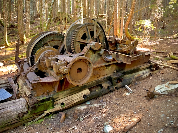 Abandoned logging equipment found somewhere in the Cascade mountains WA