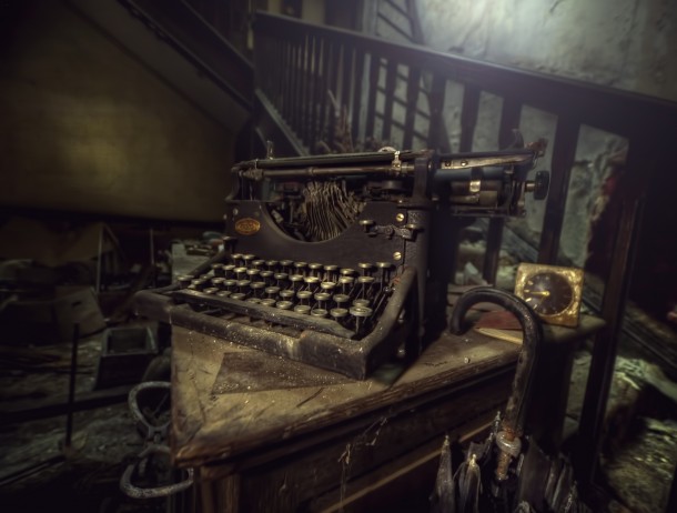 Abandoned manor house typewriter 