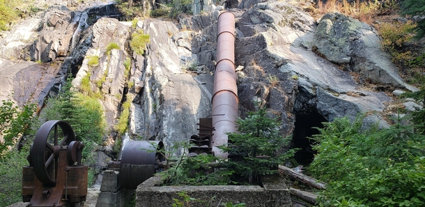 Abandoned mining equipment in the Montana wilderness