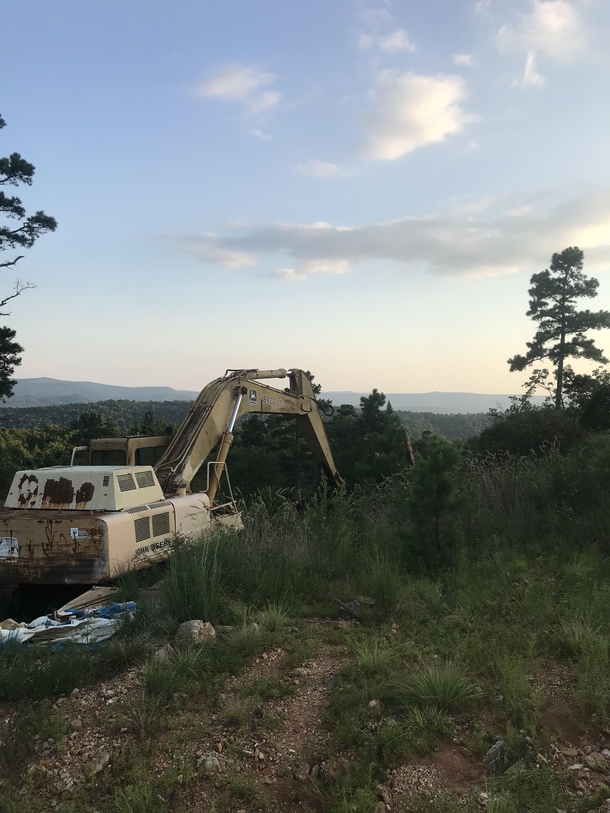 Abandoned mining equipment on top of an Arkansas mountain