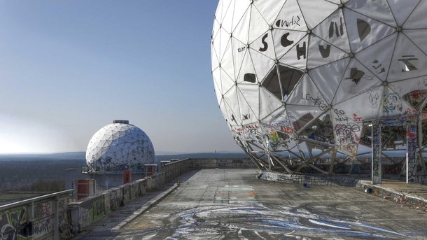 Abandoned National Security Agency listening station on Teufelsberg Hill Germany The base shut down in  after the end of the Cold War