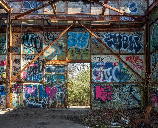 Abandoned naval air base storage building in New York