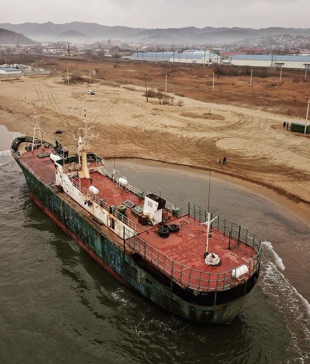 Abandoned North Korean fishing trawler Kal Ma  in Nahodka Russia
