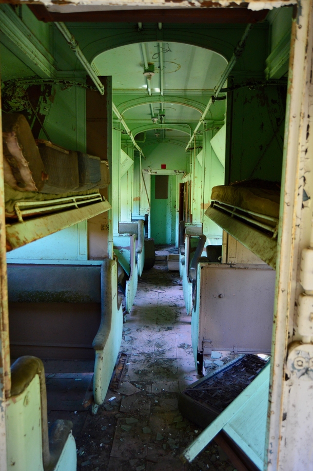 Abandoned passenger train near Mt Shasta 