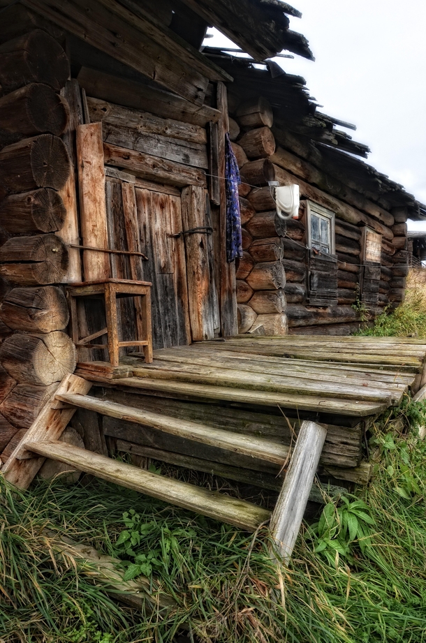 Abandoned peasant house in the deceased village of Batalovo Kirov region Russia