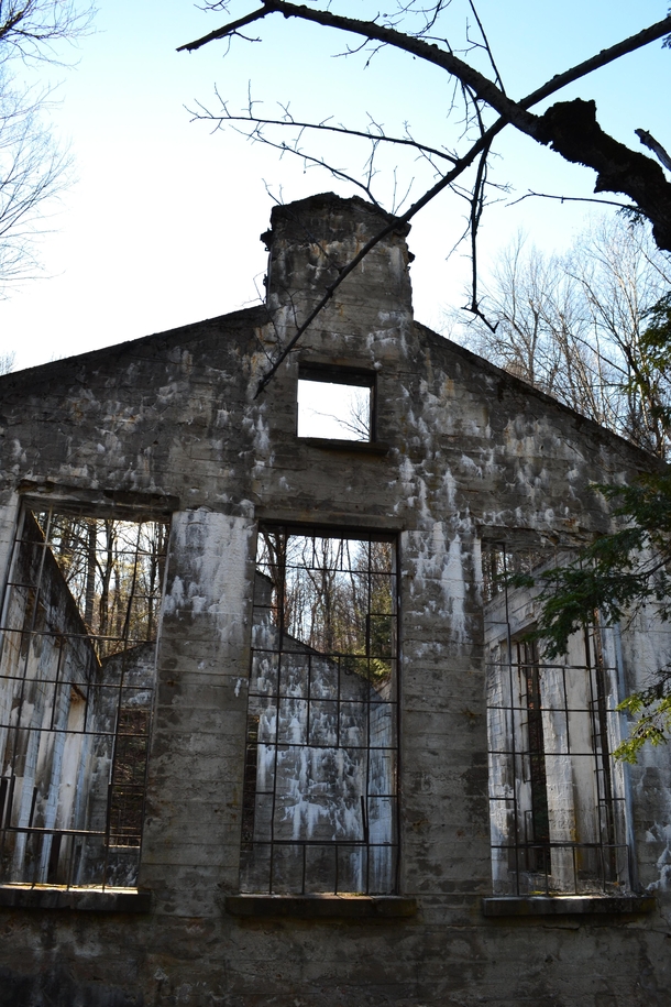 Abandoned phosphate fertilizer plant Carbide Willson Ruins in Chelsea Quebec 