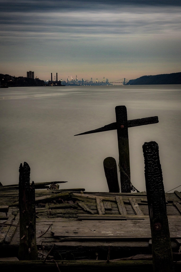 Abandoned Pier overlooking New York City