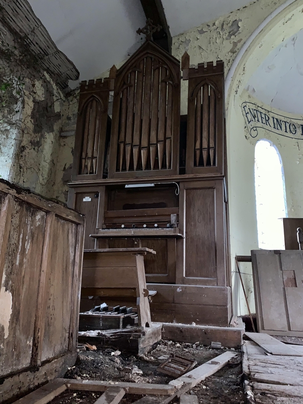 Abandoned pipe organ Cornwall UK