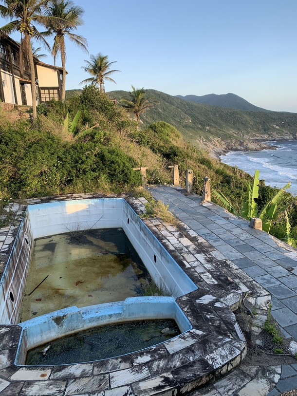 Abandoned pool in a beach house in Brazil