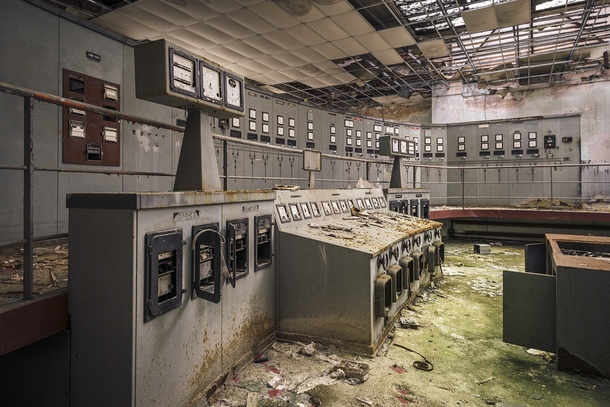 Abandoned power plant control room  by dimitri_ca