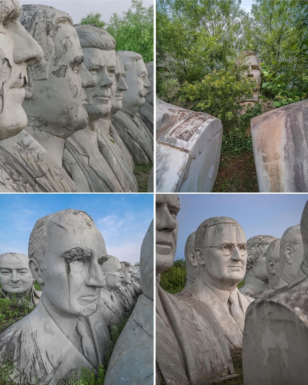Abandoned president statues decaying away Virginia A farmer bought them from a local museum at  when a museum was being demolished And theyve been sitting there ever since