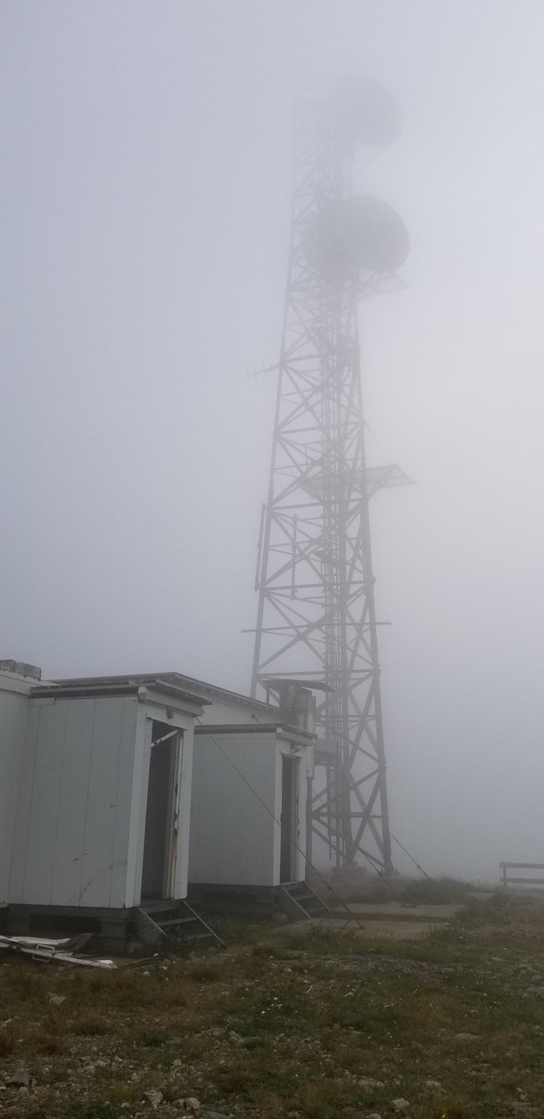 Abandoned radio tower at the top of table mountain in newfoundland