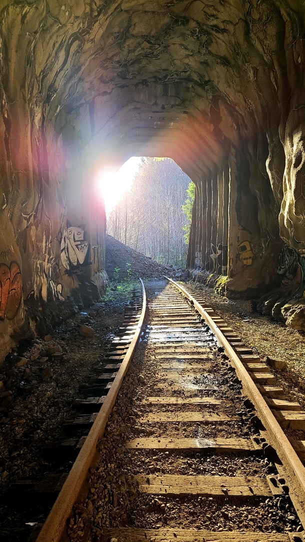Abandoned railroad trackstunnel 