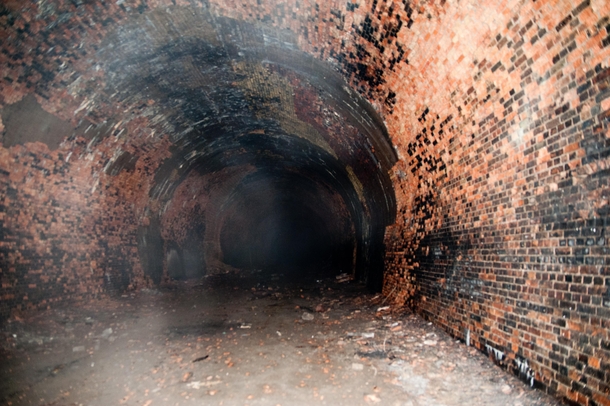 Abandoned railroad tunnel Lithuania