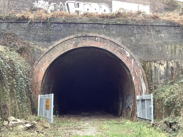 Abandoned railway tunnel in West Midlands England