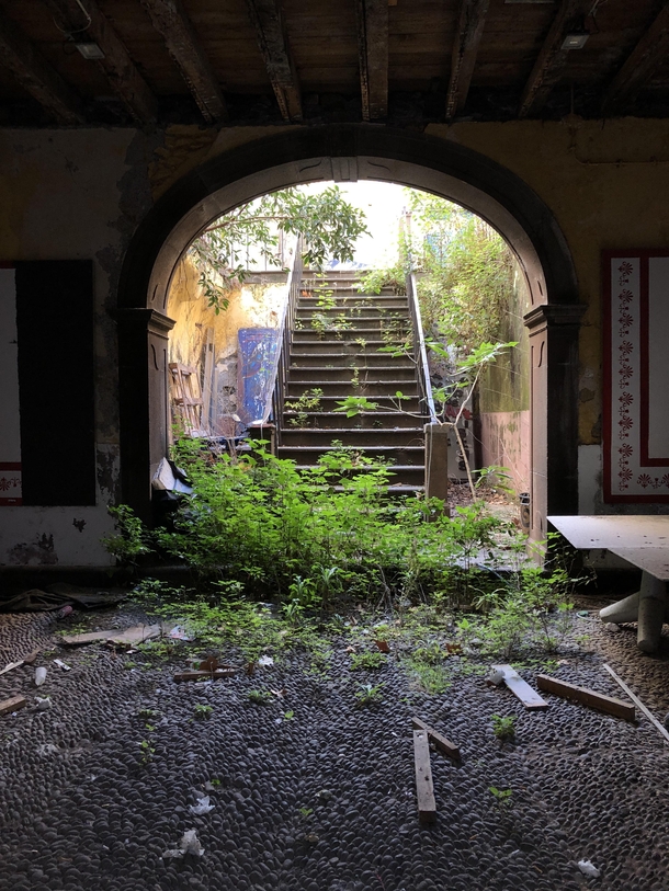 Abandoned residence entrance in Funchal Madeira island Portugal