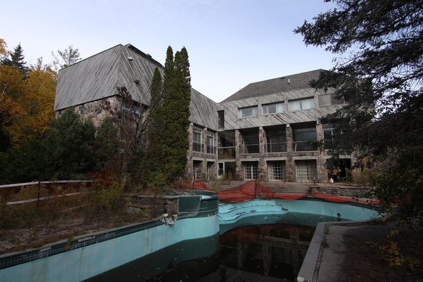 Abandoned Resort in Ontario Canada outdoor pool large structure