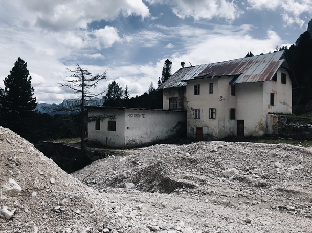 Abandoned rifugio alpine shelter in the Italian Dolomites
