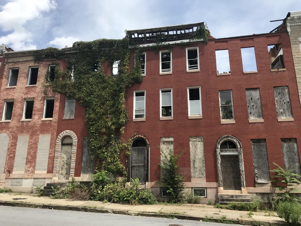 Abandoned rowhouses in Baltimores infamous west side