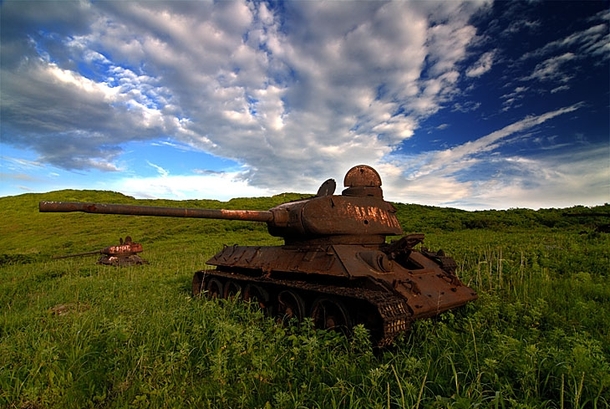 Abandoned Russian T- Tanks in Kyrgyzstan x-post from rTankPorn 