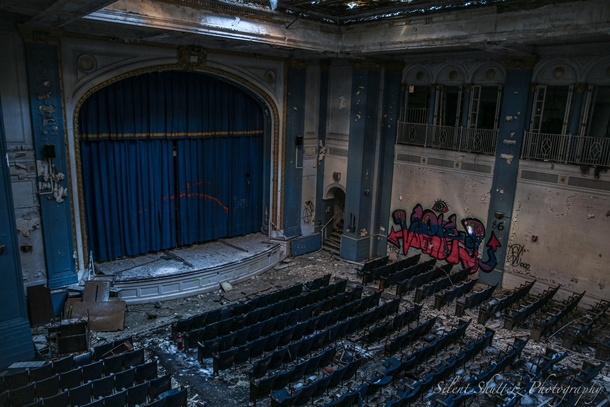 Abandoned school auditorium 