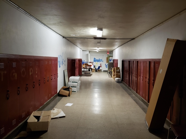 Abandoned school hallway Central Ohio