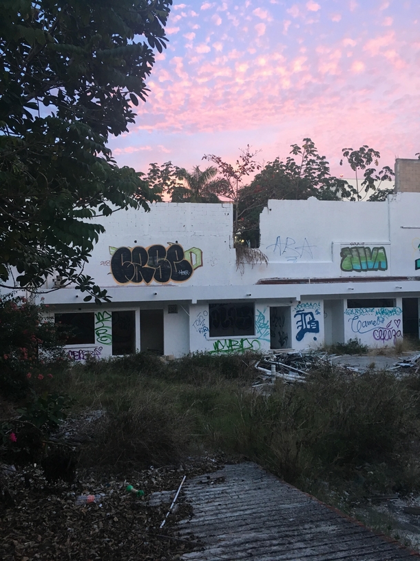 Abandoned school Playa Del Carmen Mexico