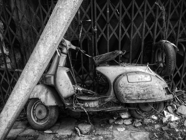 abandoned scooter