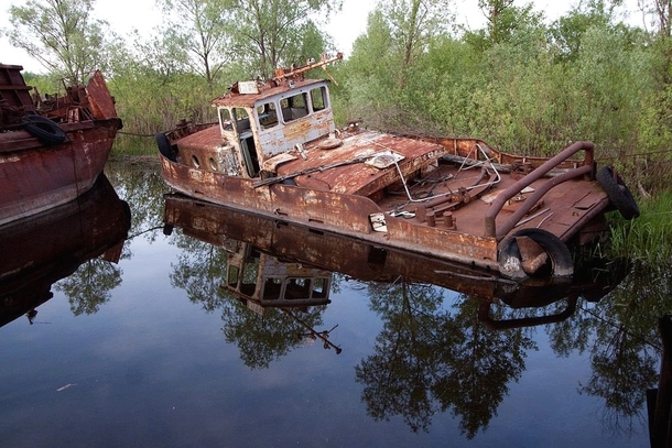 Abandoned ships at Chernobyl 