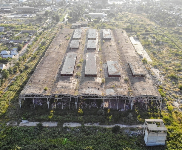 Abandoned Soviet factory in Berdyansk Ukraine