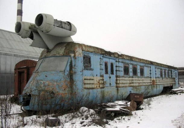 Abandoned soviet turbojet train