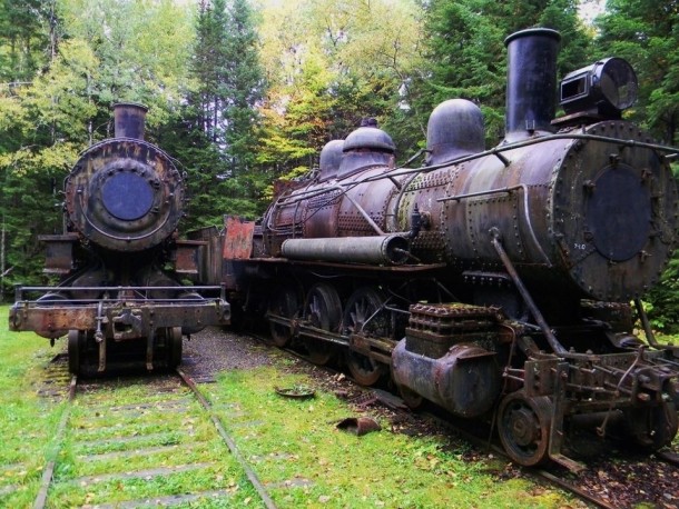 Abandoned steam engines in Maine 