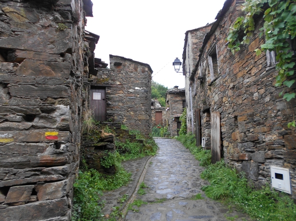 Abandoned street in shale village