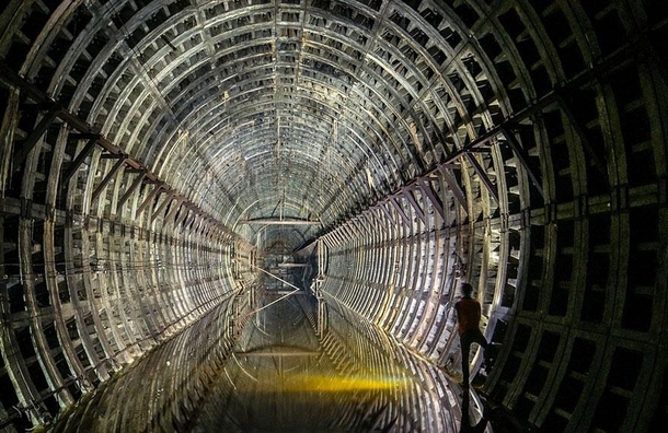 Abandoned subway tunnel in Kiev Ukraine 