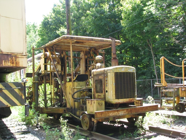 Abandoned track repair train 