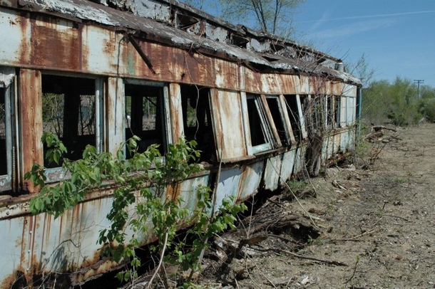 Abandoned train car near Danville Illinois 