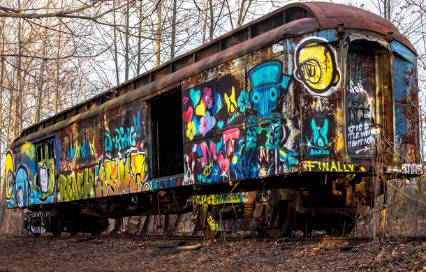 Abandoned Train Car on the Rails - Lambertville New Jersey 