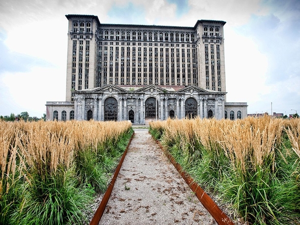 Abandoned train depot in Detroit