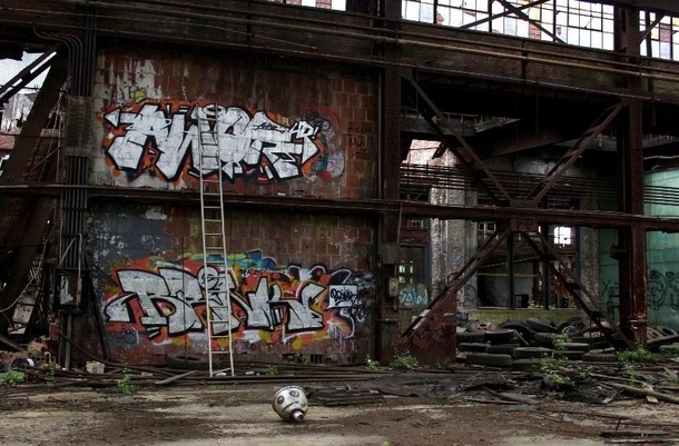 Abandoned train repair facility for the Boston and Maine Railroad 