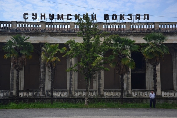 Abandoned train station in Sukhumi Abkhazia a de facto state declaring independence from Georgia 
