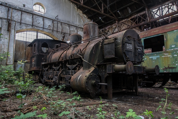 Abandoned trainyard Budapest Hungary 