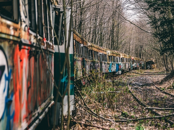 Abandoned Trolley Graveyard in PA